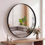NEWBULIG 28-Inch Round Wall Mirror, Bathroom Wall Circle Mirror by NEWBULIG