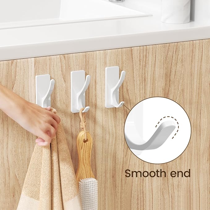 pickpiff White Self Adhesive Coat Hooks - Image 4