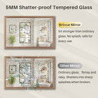 24x30 Inch Bathroom Mirror for Wall, Anti-Rust Walnut Wood Grain Metal Framed - Image 8