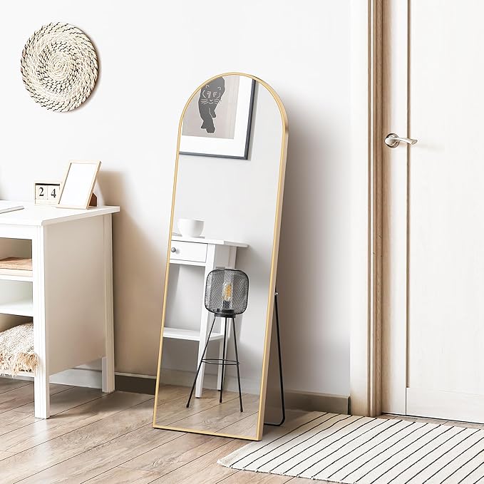Sweetcrispy 59"x16" Arched Full Length Mirror, Leaning or Standing Full Body - Image 9