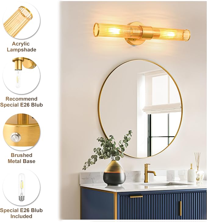Morauroral Gold Battery Operated Wall Sconces Set of 2, Rechargeable Wall Lights - Image 6