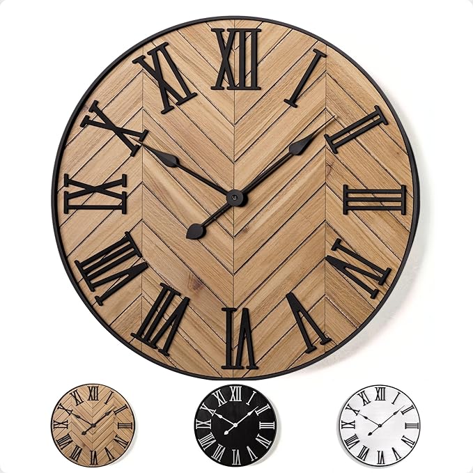 Large Wall Clock 24" Round by HBDesignCo