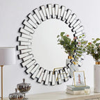 Chende 40'' Large Round Mirror, Modern 3D Decoratiave Wall Mirror - Image 9