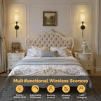 DORESshop Battery Operated Wall Sconce Set of 2, Wireless Wall Light Easy to - Image 4