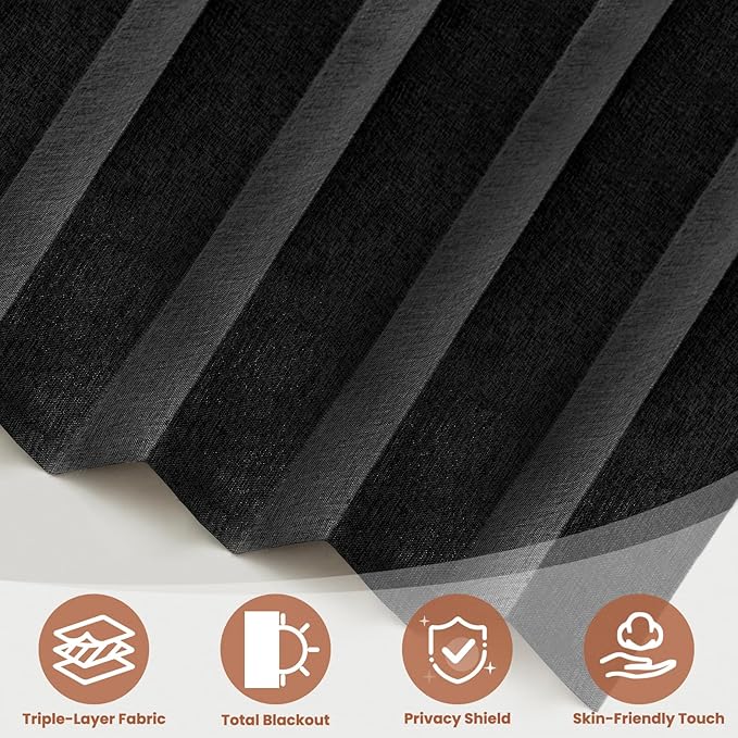 AJAZZ Blackout Accordion Door Curtain 98"x84" Black - Image 6