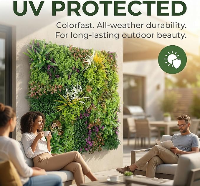 1PC 40"x 40" Artificial Grass for Wall, 3D Faux Boxwood Hedge Panels Green Wall - Image 3