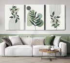 Induslyfe Large Framed Boho Canvas Wall Art Set of 3, Mid Century Modern room by Induslyfe