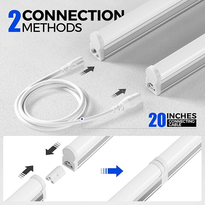 Barrina 6 Pack LED T5 Integrated Single Fixture 1FT, Linkable Under Cabinet - Image 5