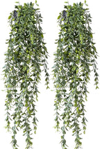 Artificial Hanging Plant 2 Pcs Faux Plant Ivy Vine Faux Eucalyptus Vines Fake - Image 9