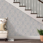Toduso Peel and Stick Wallpaper Vintage Wall Paper Boho Contact Paper Blue - Image 4