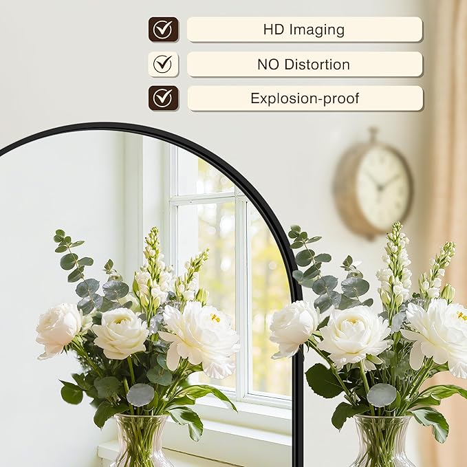Vanity Bathroom Mirror for Wall, 2 Pack 36”x24” Arched Bathroom Mirror for Over - Image 2