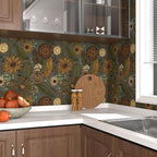 Grey Boho Wallpaper Peel and Stick, Vintage Yellow Green Floral Contact Paper - Image 5