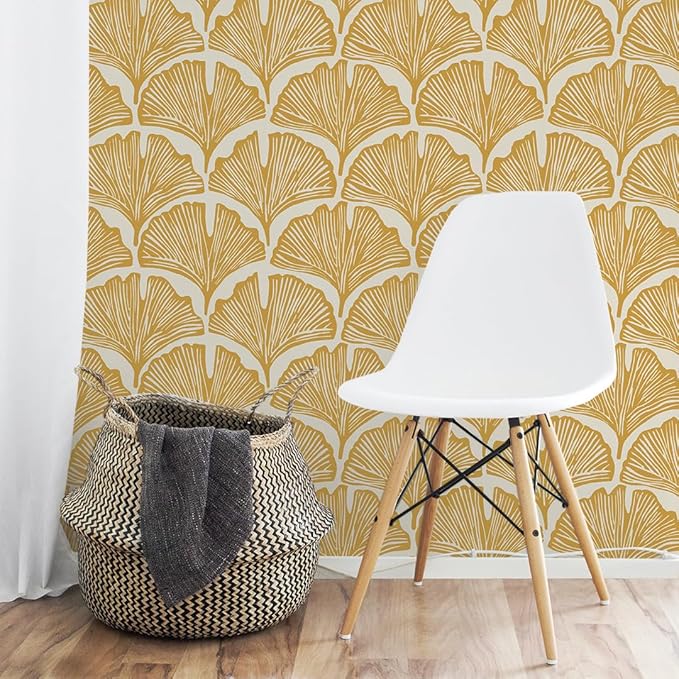 Tempaper x Novogratz Golden Mustard Feather Palm Removable Peel and Stick - Image 3