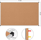 Large Cork Bulletin Board 72" X 48", Wall Mounted Notice Pin Board - Image 5