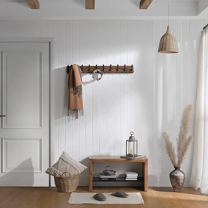 SKOLOO Rustic Large Wall Mounted Coat Rack-38.6'' Long Coat Rack - Image 4