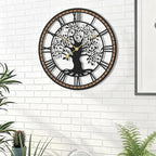 Micasso Wall Clocks Battery Operated: 21Inch Farmhouse Tree of Life Metal - Image 3