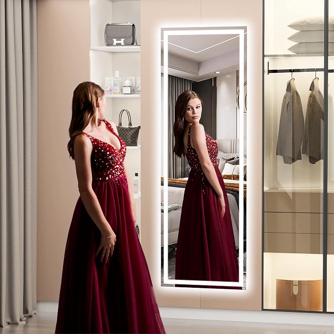 Hasipu Full Length Mirror with Lights, Full Body Dressing Hanging Mounted Mirror - Image 5
