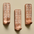 IndianShelf 10 LB- 12 Pieces Decorative Wood Adhesive Wall Hooks–Boho Peel and by IndianShelf
