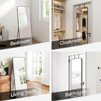 SCWF-GZ 57x20 Door Hanging Full Length Mirror, Floor or Wall Mounted Metal - Image 3