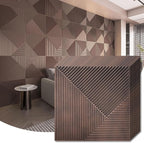 WOWSTAR 12-Pack 3D Wall Panels 19.7" x 19.7", Antique Copper Slat Wall Panels by WOWSTAR