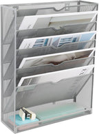 EASEPRES 6 Tier Mesh Hanging Wall File Organizer, Desk Vertical Mail Paper - Image 8