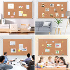 Extra Large Cork Bulletin Board 72" X 48", Wall Mounted Notice Pin Board - Image 8