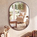 DUMOS 20" x 30" Oval Bathroom Mirror, Tempered Glass, Morden Vanity Mirror by DumosLifestyle