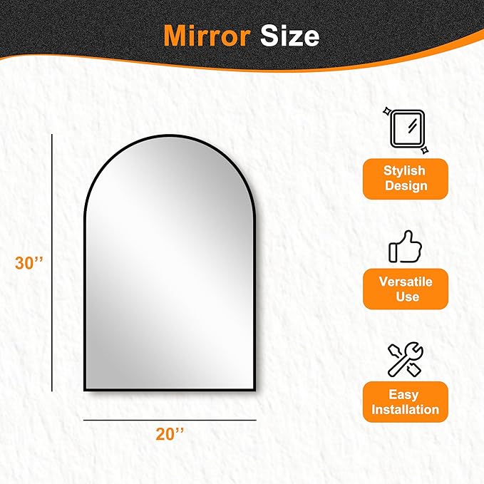 Delma Arched Bathroom Mirror, Living Room and Entryway - Image 5