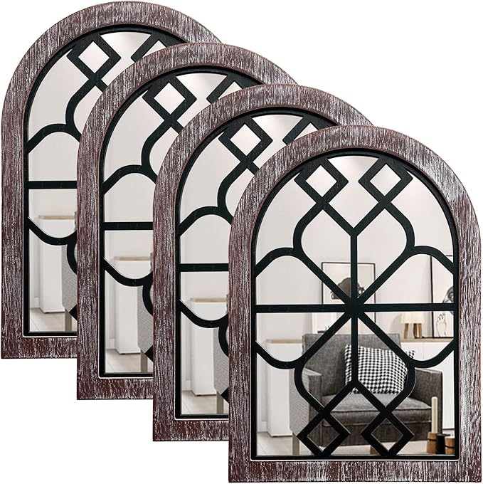 ZEXUIRU 4 Set. Rustic Wall Mirrors by ZEXUIRU