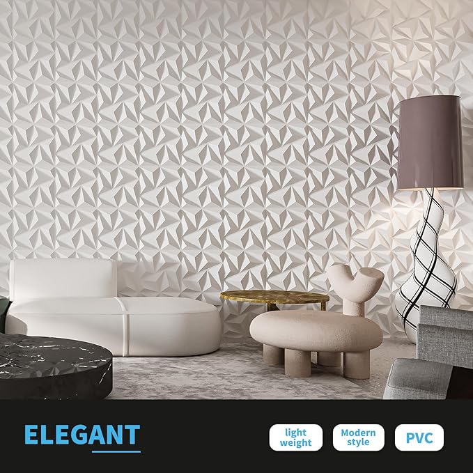Art3d 3D Wall Panels 100 Pack, 11.8" x 11.8" PVC Wall Panels - Image 6