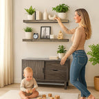 36 Inch Floating Shelves, 8-Inch Deep High-End Solid Wood Long Floating Shelves - Image 2