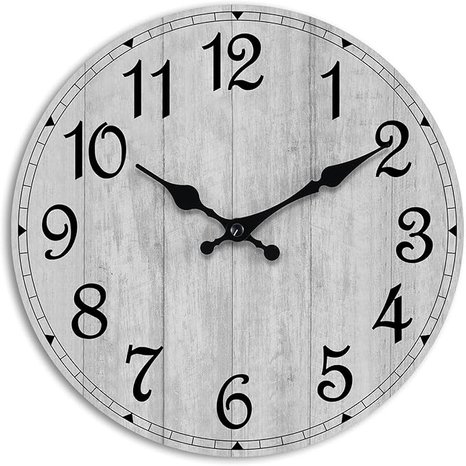 Wall Clock, 10 Inch Wall Clocks Battery Operated Silent Non Ticking, Country by HYLANDA
