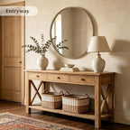 WallBeyond Round Wood Mirror - Image 3