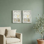 Set of 2 11x15 Inch Rectangular Shatterproof Grey Decorative Wall Mirrors - Image 5