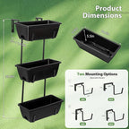 OYEAL Railing Planter Box 3 Tier Vertical Window Boxes Planter Outdoor - Image 2