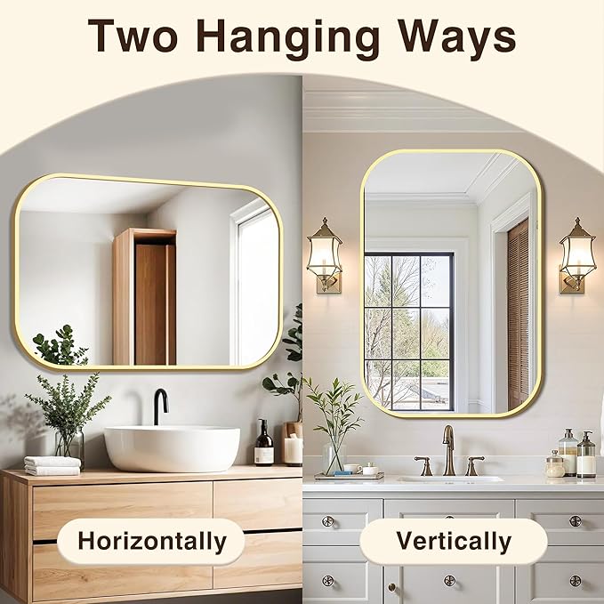 FICTOR Bathroom Vanity Mirror for Wall, 2 Pack 26" x 38" Rectangle Bathroom - Image 7