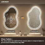 SMIROR Irregular Led Backlit Bathroom Mirror 60 x 32 inch, Asymmetrical Cloud - Image 8