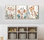 3 Pcs Safari Animals Nursery Canvas Wall Art Jungle Animals Cheetah Elephant - Image 6