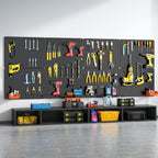 Peg Board, 8 Pack Black Peg Board Panels, 60lbs Load Capacity Each, Pegboard - Image 6
