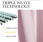 NICETOWN Baby Pink Blackout Curtains 120 inches Length - Image 3