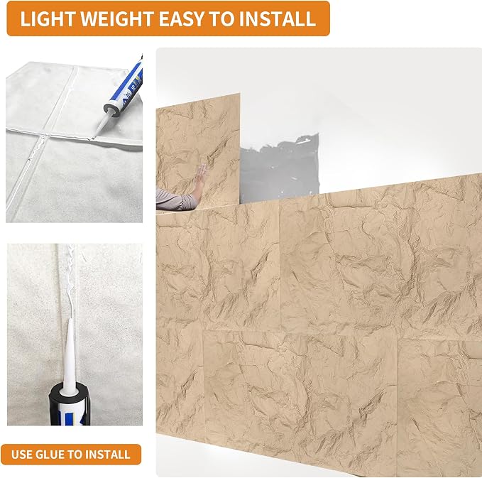 3D Faux Stone Wall Panels, Lightweight & Waterproof Accent Marble Rock Skin - Image 4