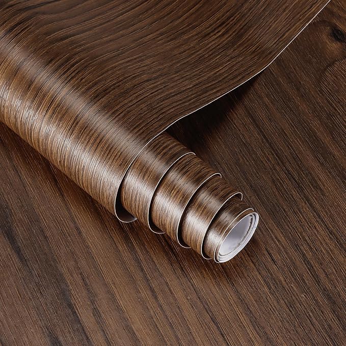 Vinjiasin Dark Wood Contact Paper Peel and Stick Wood Grain Wallpaper Self by Vinjiasin