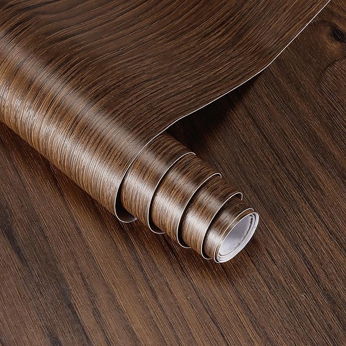 Vinjiasin Dark Wood Contact Paper Peel and Stick Wood Grain Wallpaper Self by Vinjiasin