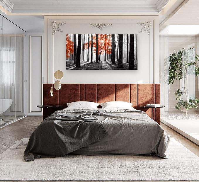 Cao Gen Decor Art S06650 Wall Art Canvas Painting Red Tree in Black and White - Image 5