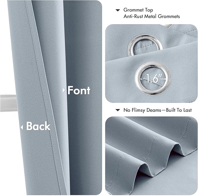 MIULEE Blackout Curtains for Bedroom Living Room 2 Panels, Thermal Insulated - Image 4