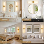 Morauroral Gold Battery Operated Wall Sconces Set of 2, Rechargeable Wall Lights - Image 6
