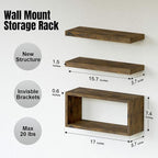 RICHER HOUSE Floating Shelves Set of 3, Modern Bathroom Shelves Wall Mounted - Image 2