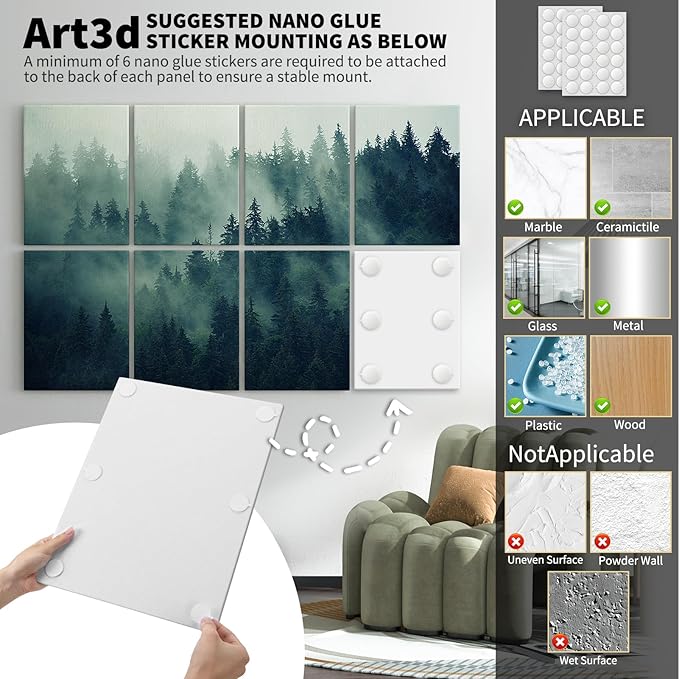 Art3d Soundproof Wall Panels 48"x32", Sound Absorbing Decorative Wall Panels - Image 6