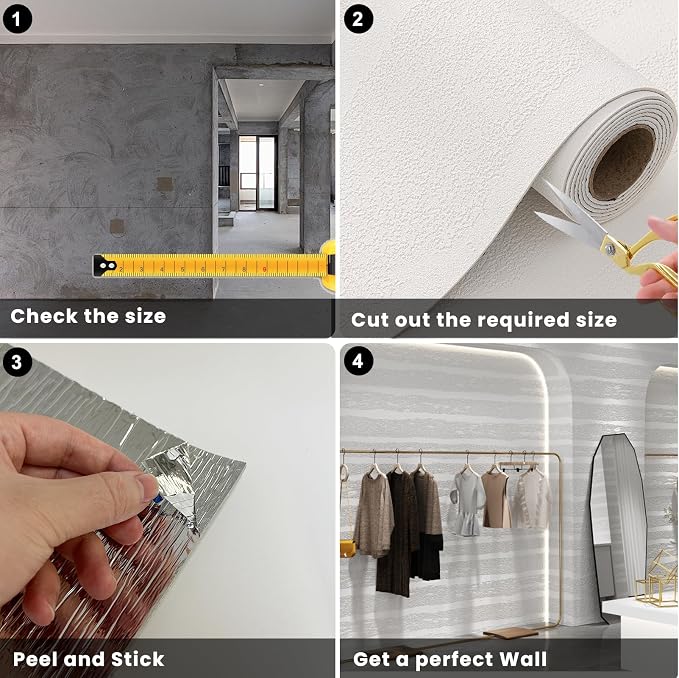 3D Wall Panels Peel and Stick – 23.82"x110" PVC Faux Texture, Self Adhesive - Image 5