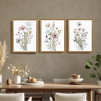 WRFON Framed Botanical Canvas Wall Art Set of 3, Watercolor Floral Prints - Image 6